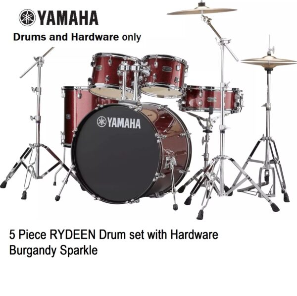Rydeen Yamaha Rydeen 5 piece drum set with Hardware Burgandy Glitter – Murphy ...